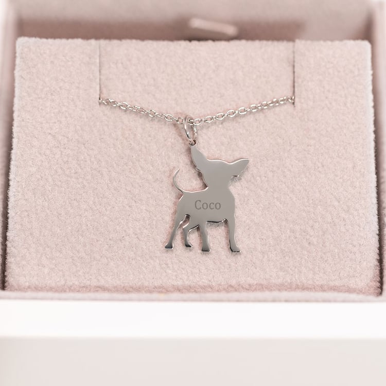 Prívesok v tvare psa s gravírom Chihuahua 98948
