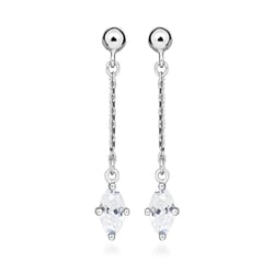 Zlaté visiace náušnice s bielym topásom Maritza