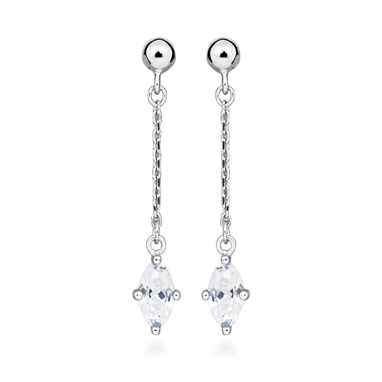 Zlaté visiace náušnice s bielym topásom Maritza 162169