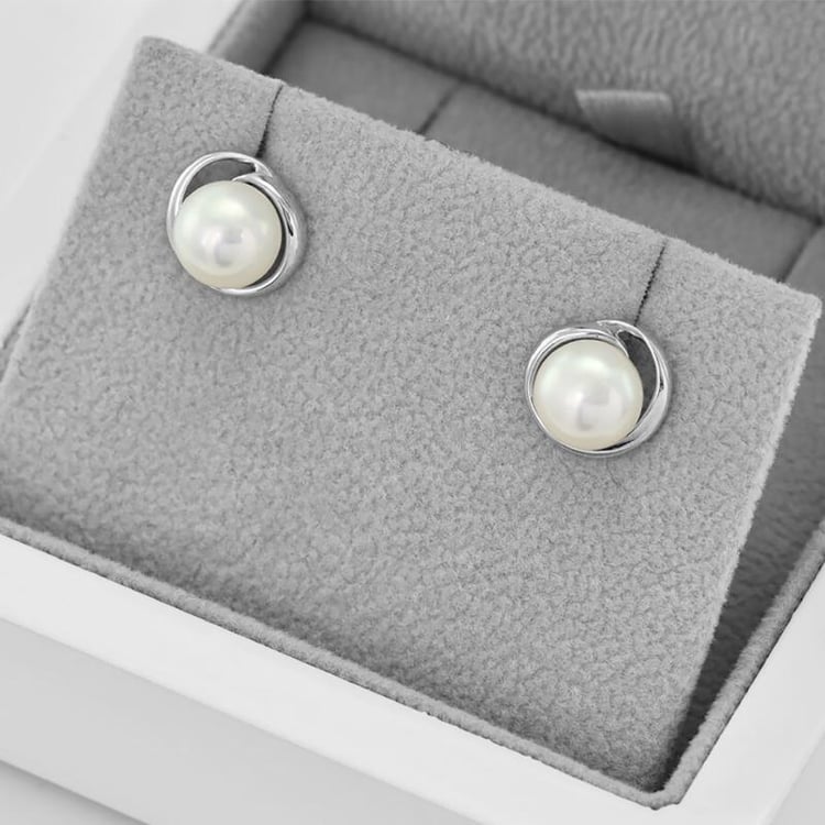 Perlové náušnice z bieleho zlata 42698