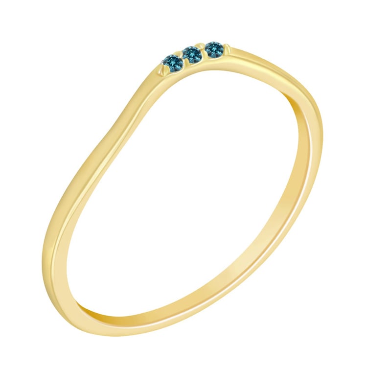 Prsteň s tromi modrými diamantmi 72876