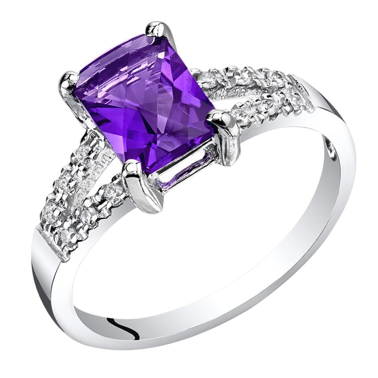 Zlatý prsteň s ametystom a diamantmi Kalysta