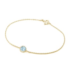 Zlatý náramok s okrúhlym akvamarínom Rollie