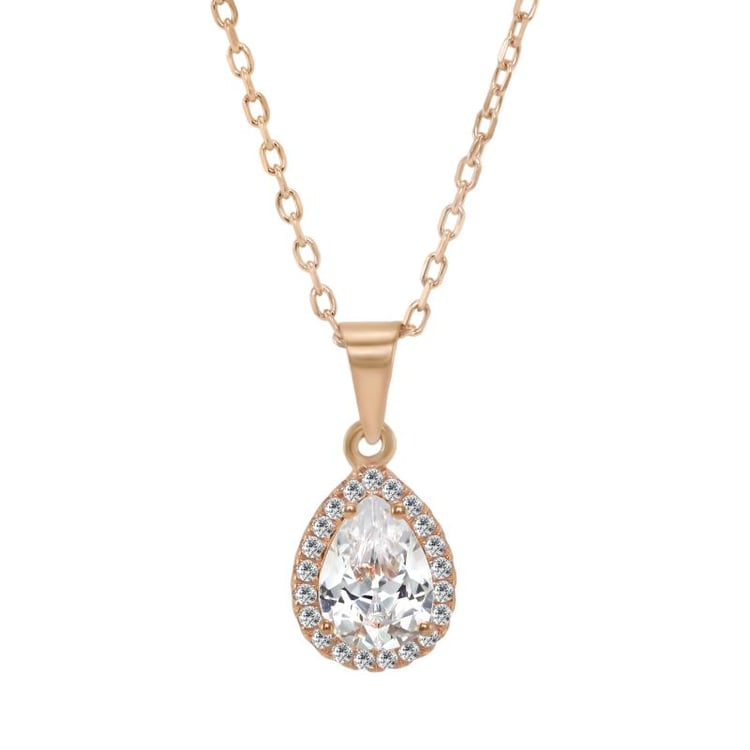 Strieborný pozlátený náhrdelník so zirkónmi