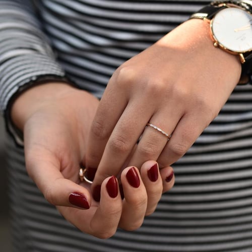 Zlatý eternity prsteň s baguette diamantmi Rantall