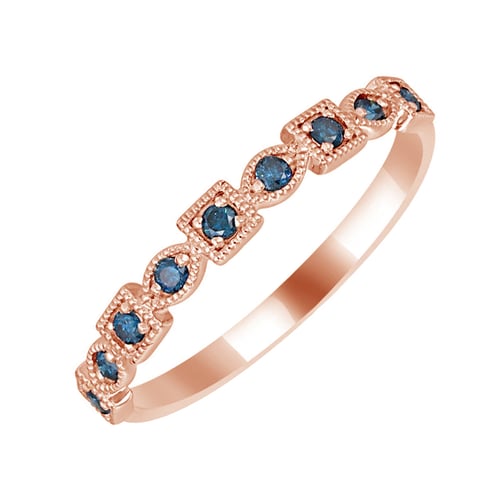 Zlatý eternity prsteň s modrými diamantmi Tully