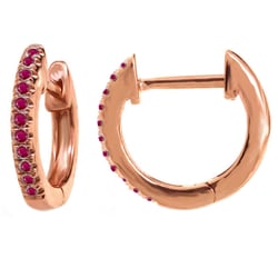 Kruhové náušnice s rubínmi Carolin