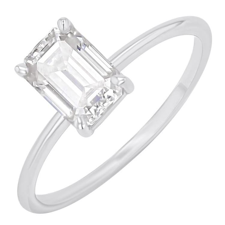 Zásnubný prsteň s výberom písmen a emerald lab-grown diamantom Olson