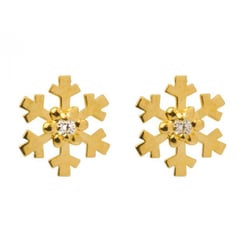 Zlaté vločky s bielymi zirkónmi Loncia