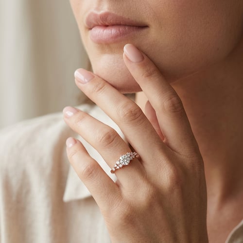 Romantický zásnubný prsteň s lab-grown diamantmi Donell