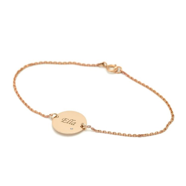 Zlatý náramok s diamantom a gravírovaním podľa vašej voľby Okira 81799