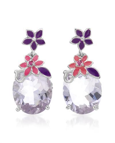 Ametystové náušnice strieborné