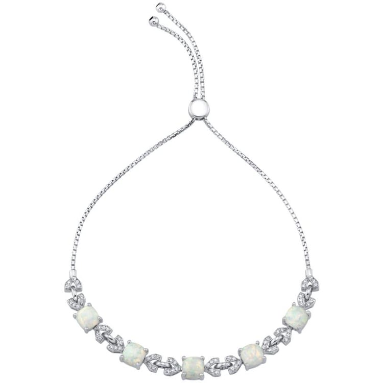 Strieborný náramok s opálmi