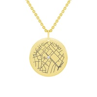 Zlatý disk s diamantom a mapou podľa vášho výberu Florian