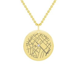 Zlatý disk s diamantom a mapou podľa vášho výberu Florian