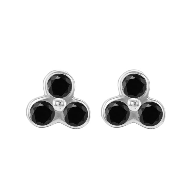 Zlaté trojlístku s čiernymi diamantmi 63686