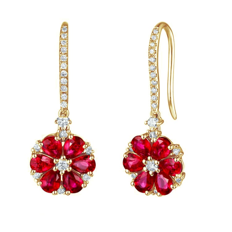 Náušnice s rubínmi 84008