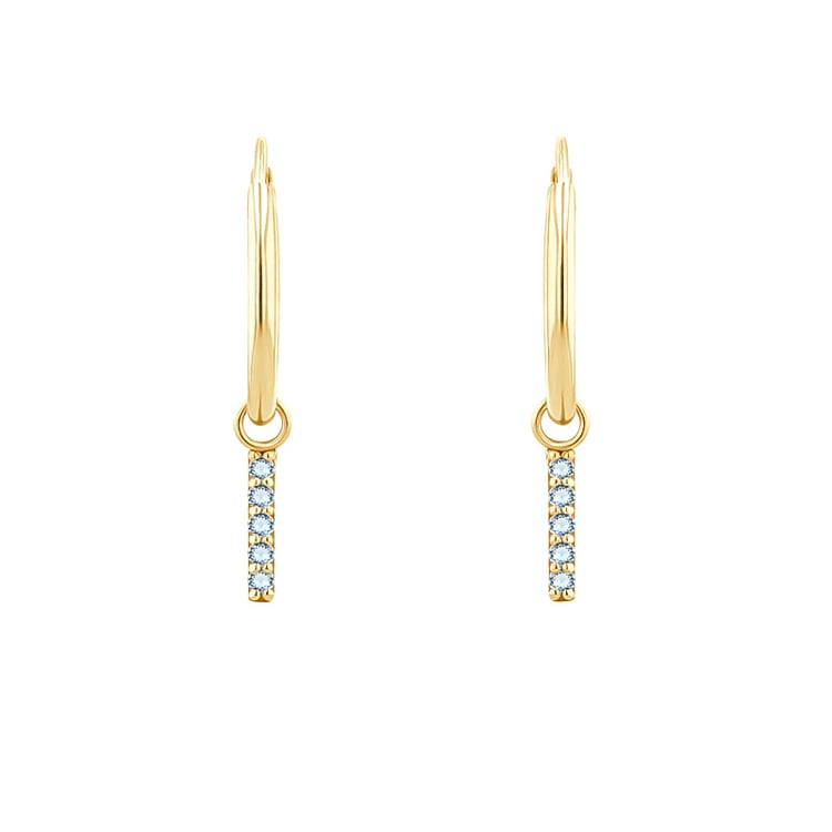 Zlaté visiace náušnice s modrými topásmi Christy 123956