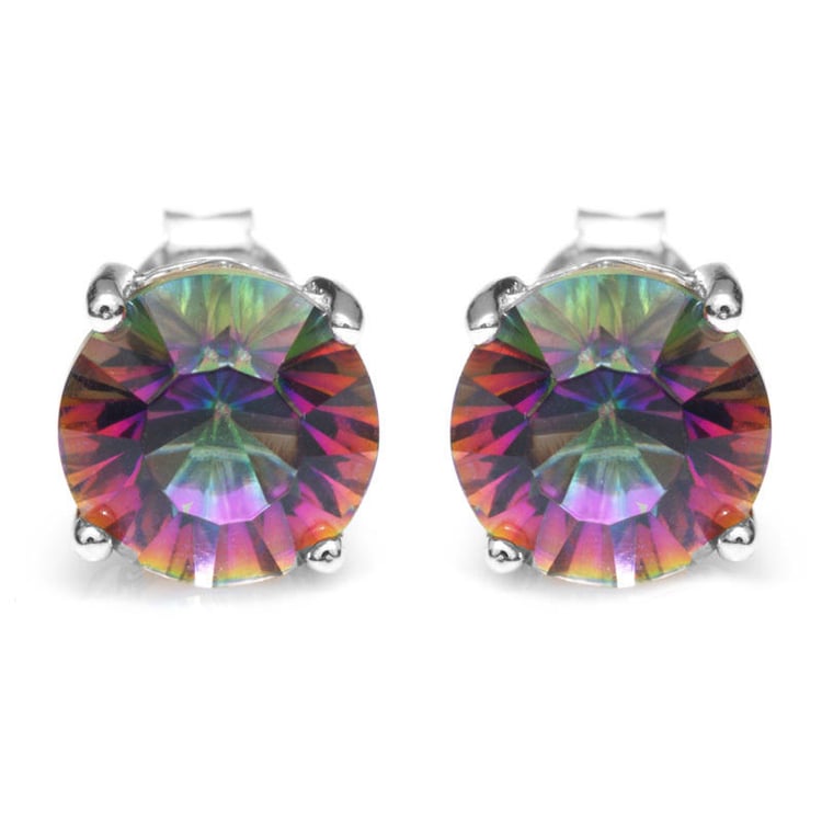 Strieborná kolekcia šperkov s round dúhovými topásmi Jeroen 14955