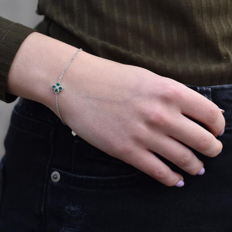 Zlatý smaragdový náramok 43667