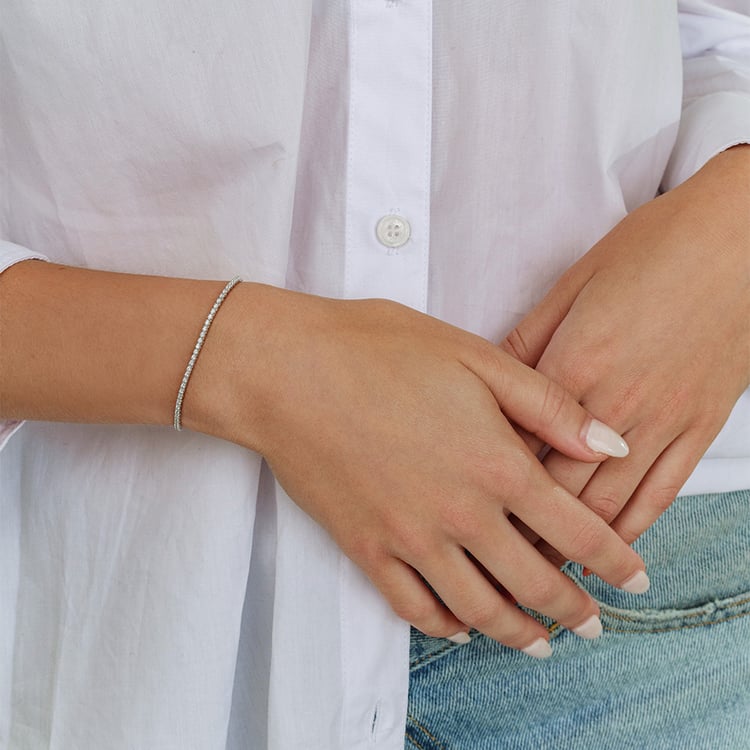 Zlatý tenisový náramok s lab-grown diamantmi Ema 162556