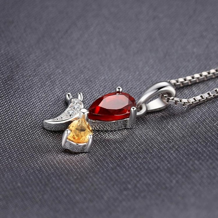 Strieborný náhrdelník s drahokamami 26258