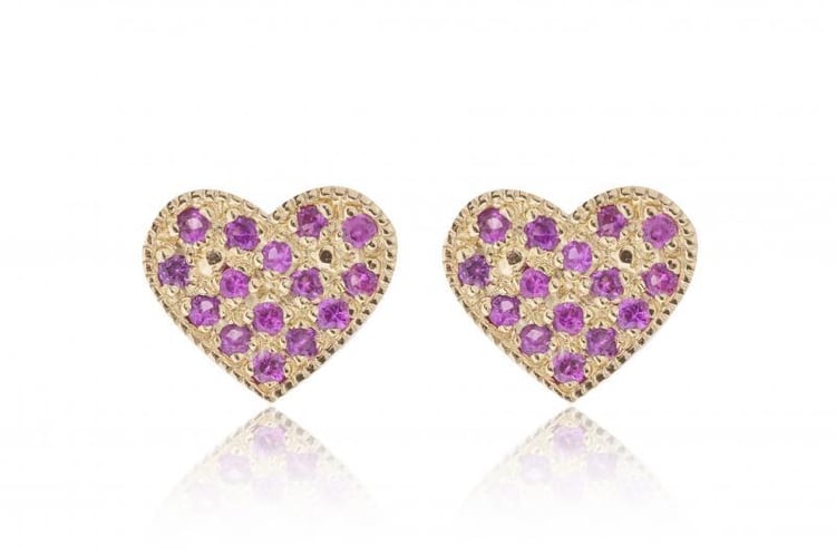 zlaté náušnice s rubínmi 3318