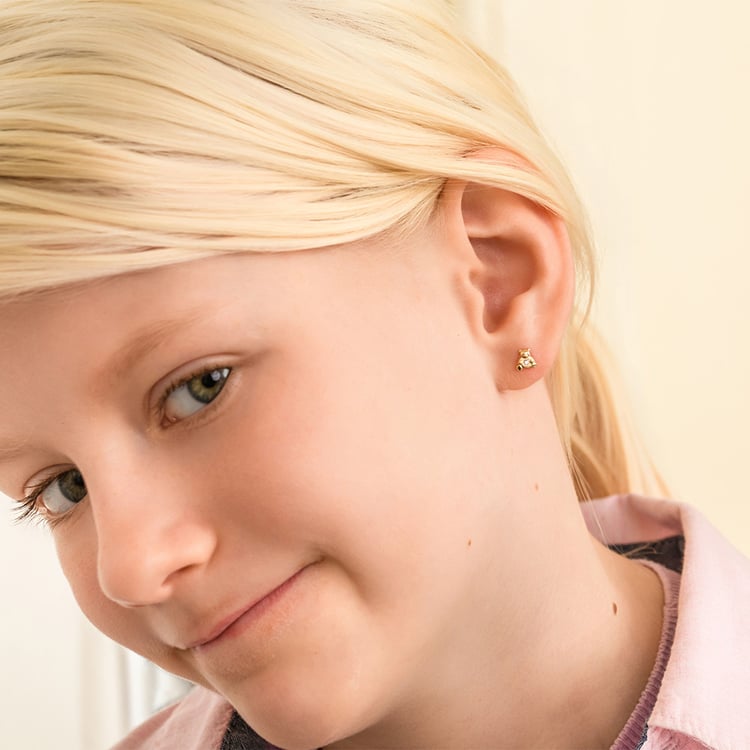 Zlaté detské náušnice s medvedíkom Bear 164341