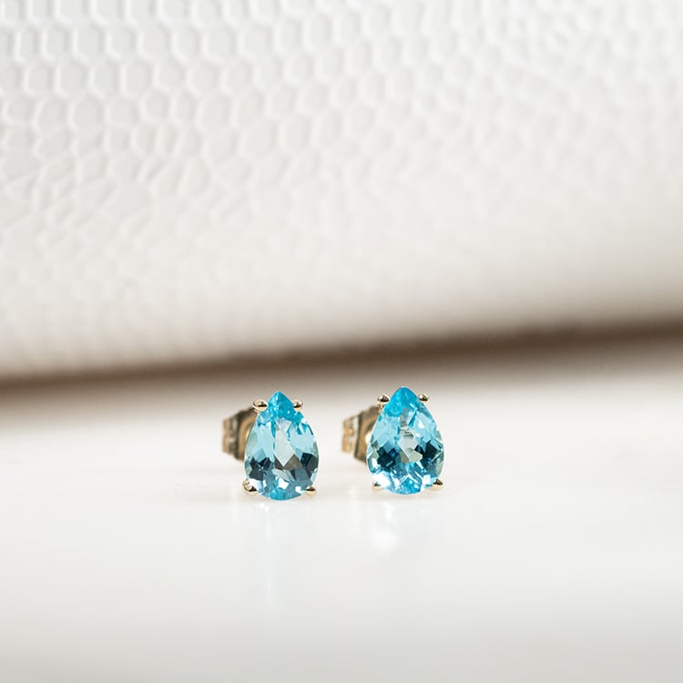 Topásové slzy v zlatých náušniciach Rekan 133306