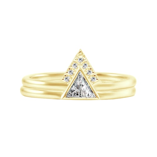 Zlatý zásnubný set prsteňov s diamantom Frale