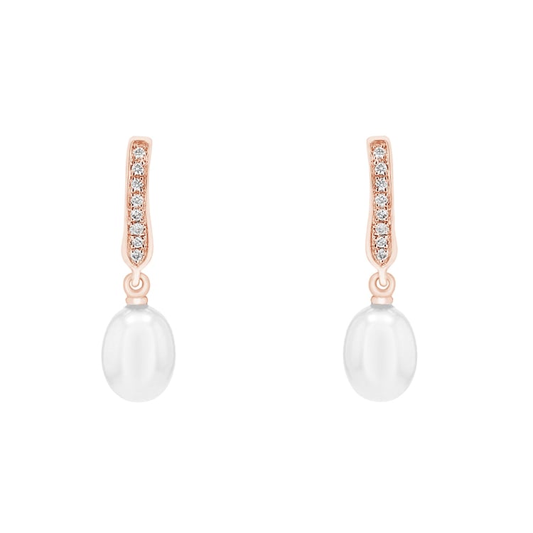 Perlové náušnice z ružoveho zlata 78739