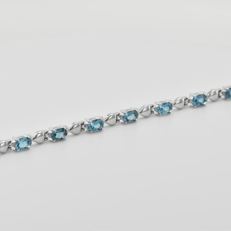 Strieborný náramok s londýnskymi topásmi 36210