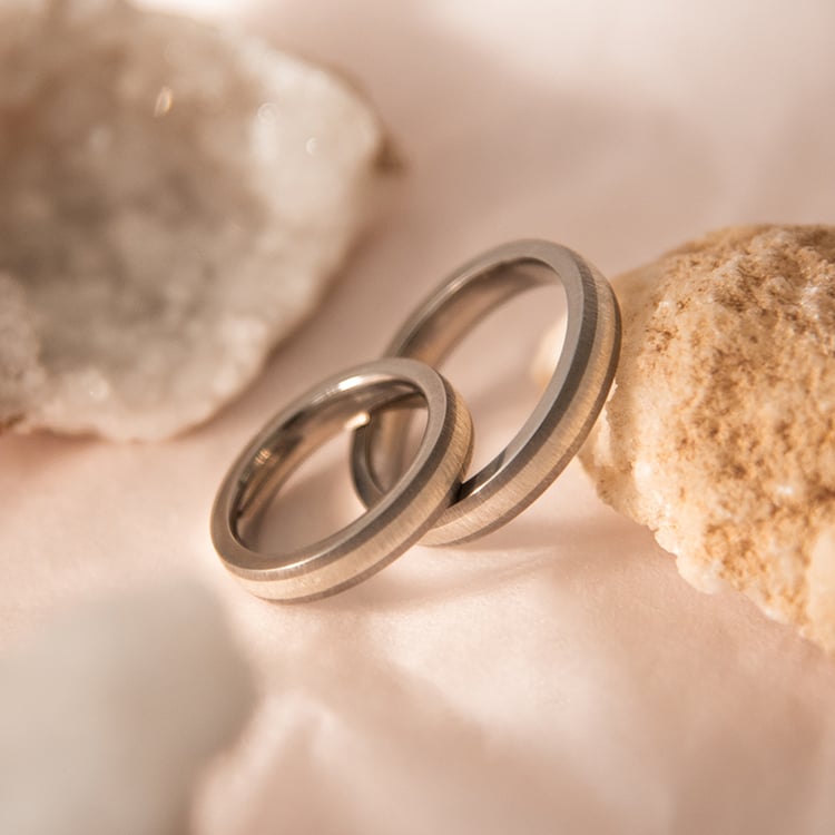 Snubné prstene z titánu a striebra Stott 108505