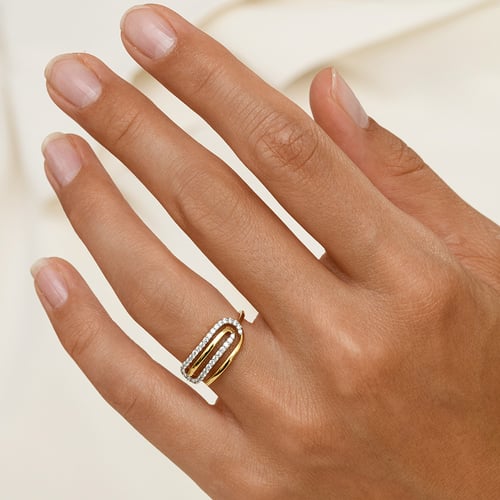 Zlatý prsteň s lab-grown diamantmi Rebeca