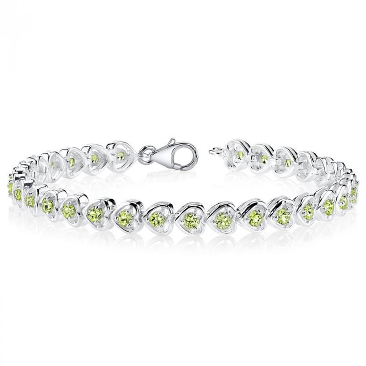 Strieborný náramok s olivínmi Chevelle