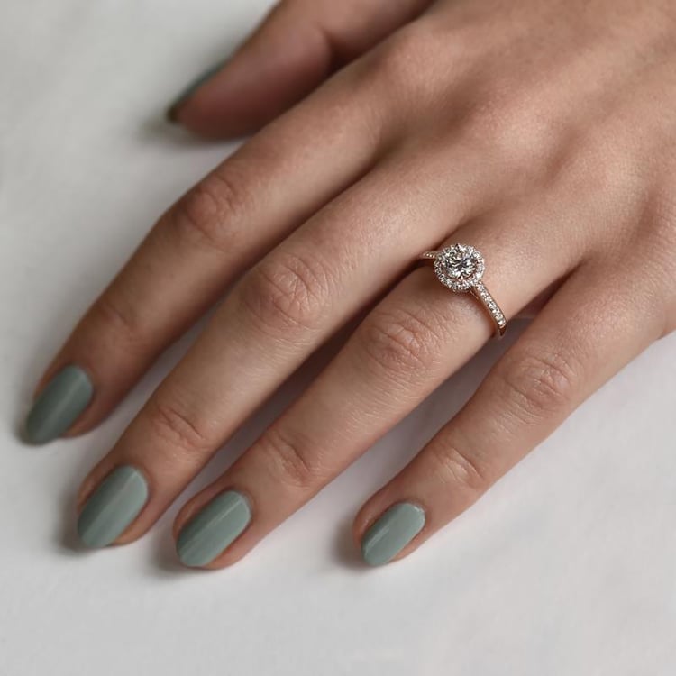 Prsteň s moissanitom z ružového zlata 42994