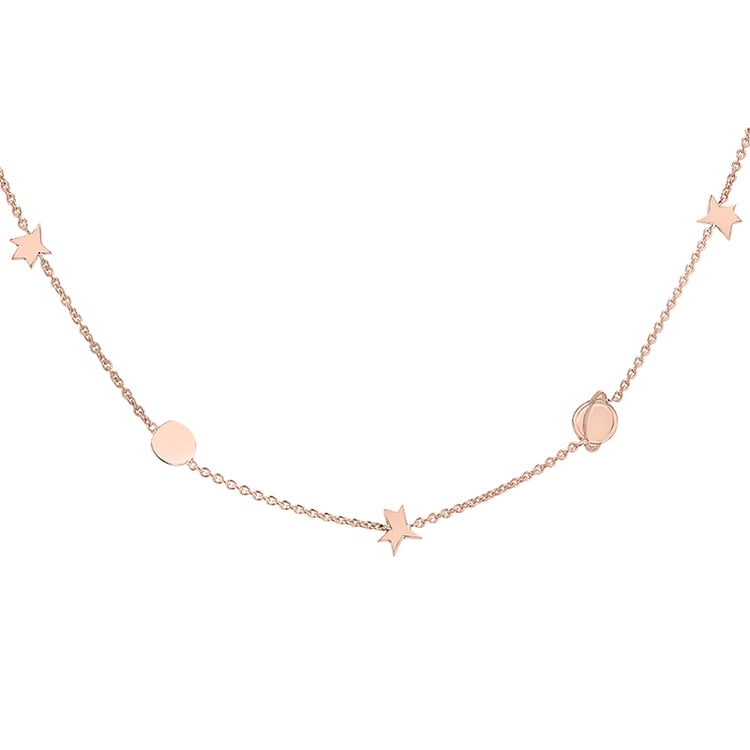 Strieborný náhrdelník s planétami a hviezdami Malý princ 141767