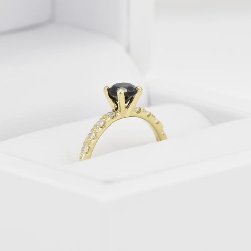 Zásnubný prsteň s čiernym diamantom Mae