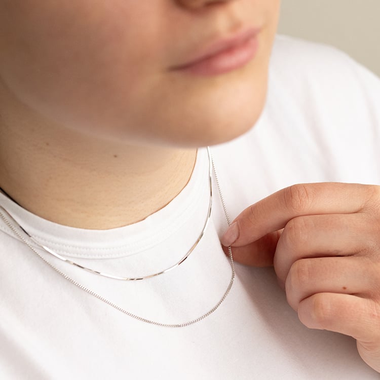 Snake retiazka 45 cm z 14k bieleho zlata 135378