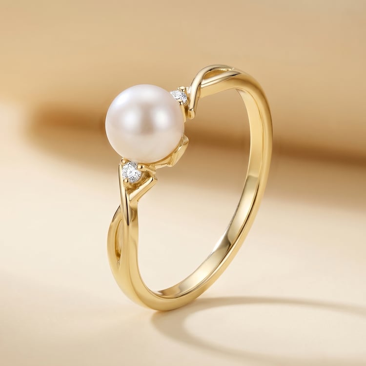 Zásnubný perlový prsteň s výberom písmen a diamantmi Doria 167505