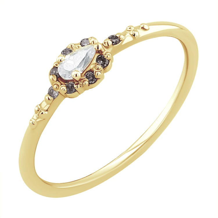 Prsteň s moissanitom a salt and pepper diamantmi Leann 126656