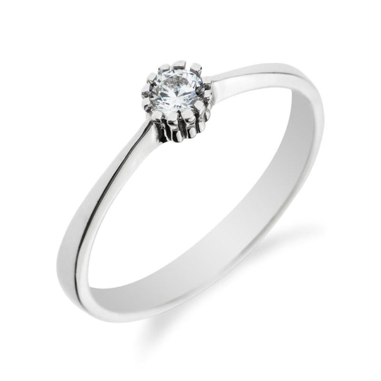 Zlatý zásnubný prsteň s diamantom