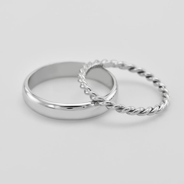 Obrúčky z platiny s prepletaným motívom 76531