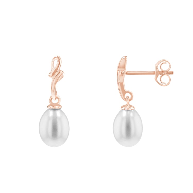 Náušnice s perla z ružového zlata 79837