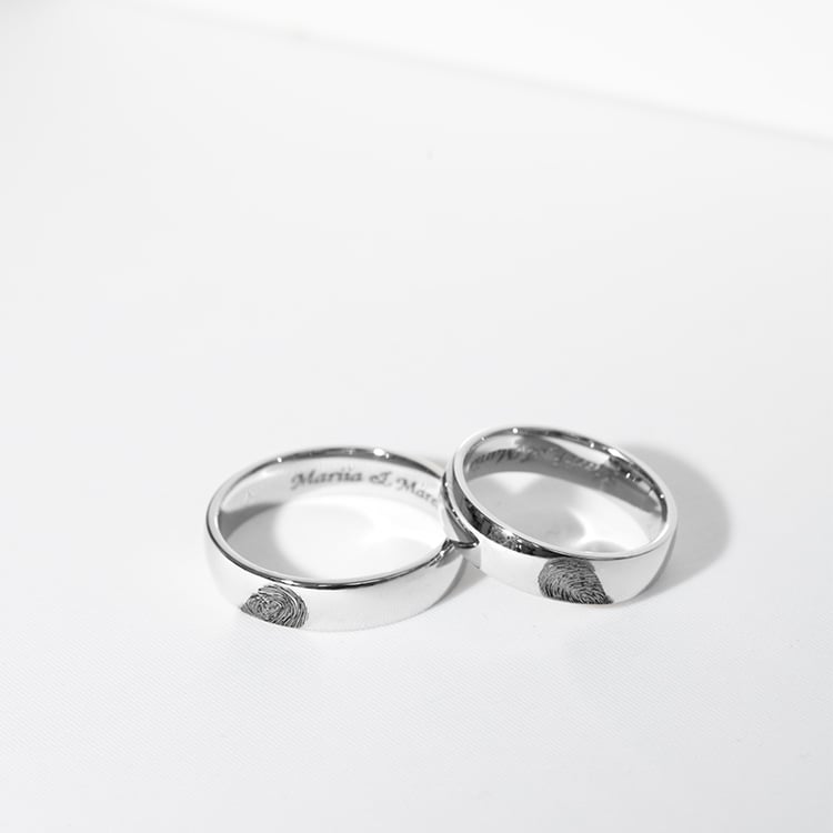 Svadobné obrúčky z platiny s otlačkami prstov Feita 157861