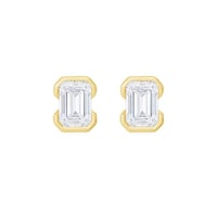 Minimalistické zlaté napichovacie náušnice s emerald lab-grown diamantom Agata