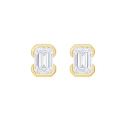 Minimalistické zlaté napichovacie náušnice s emerald lab-grown diamantom Agata