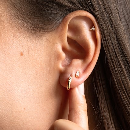 Mini náušnice s baguette moissanitom Lyndon