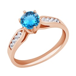 Zásnubný prsteň s topásom a diamantmi Cletia