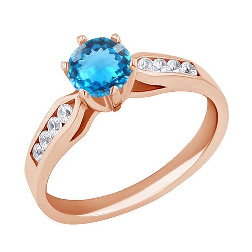 Zásnubný prsteň s topásom a diamantmi Cletia
